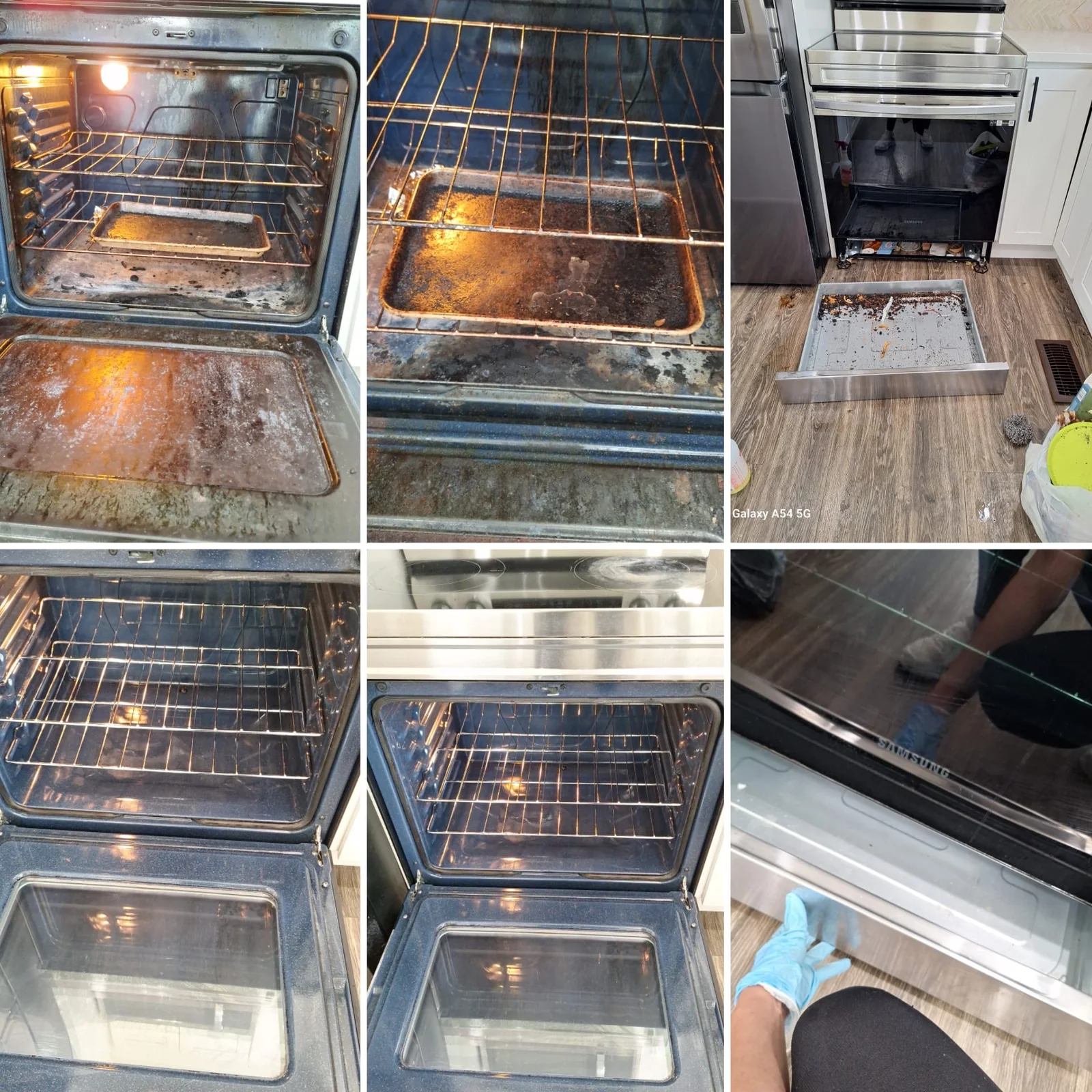 Oven cleaning before and after